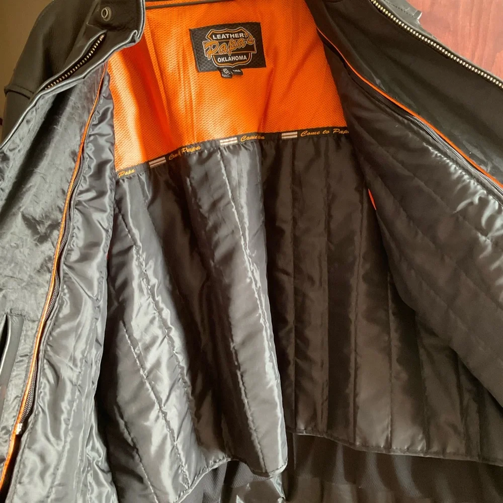 Papa’s Oklahoma Leather Motorcycle Jacket with zipout lining - Picture 4 of 10